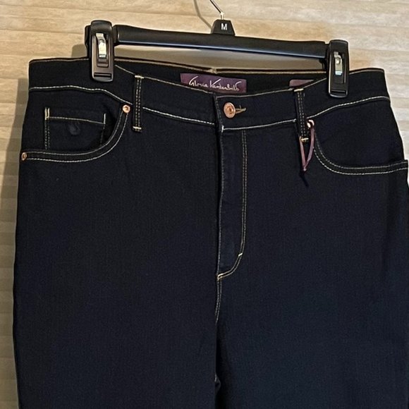 Gloria Vanderbilt Amanda DARK BLUE WASH SLIMMING JEANS SIZE 14P NWOT - Picture 8 of 8